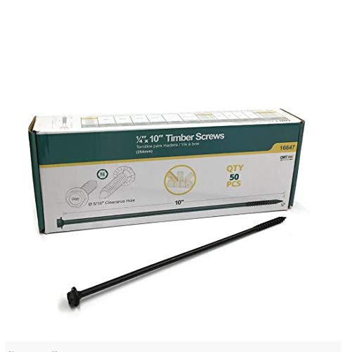 Ozco 10" Timber Screws 16647, Set of 48 Screws