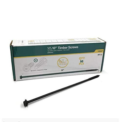 Ozco 10" Timber Screws 16647, Set of 48 Screws