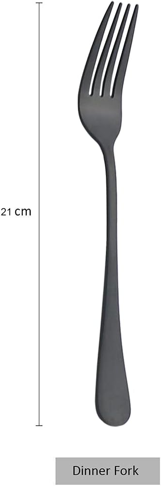 Satin Finish Black Dinner Fork Set 4-Piece, 8.26 Inch Stainless Steel Silverware Flatware Cutlery Salad Fork, Table Fork Of 4, Use For Home, Kitchen, Or Restaurant, Dishwasher Safe