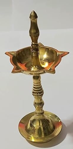 Brass Diya, Deepak, Pooja Diya, Puja Item, Religious, Brass Oil Lamp, for Pooja Indian Traditional Festival Diwali Decoration, Diya Lighting Accessories, Gift Items, Pooja Kit Lanterns, Lamps