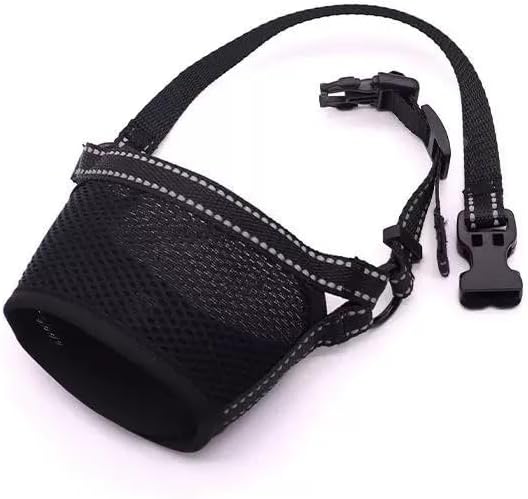 [New] Dog Muzzle for Small Dogs, Muzzl to Prevent Biting, Soft Muzzle with Reflective & Adjustable Strap,Breathable Dog Mouth Guard for Biting Chewing, Allow Panting Drinking (Black,S)
