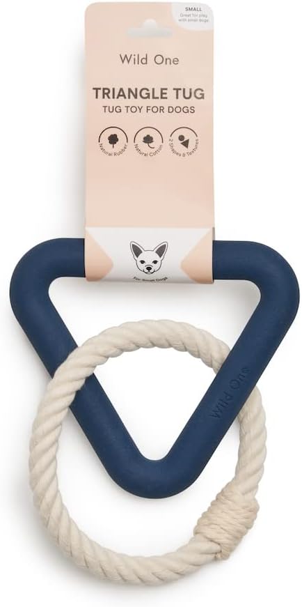Wild One Triangle Tug Dog Toy - Medium  Large Breeds, Rope Toy, Durable for Average Chewers, Blue