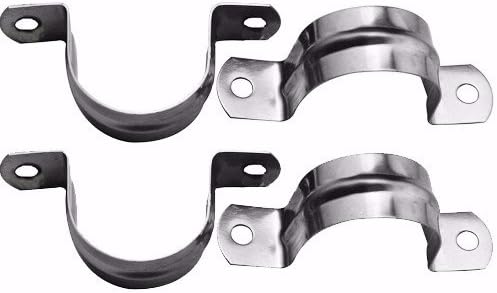 Wideskall® 1" inch Heavy Duty Pipe Tube Conduit Steel Hanger U Strap Clamps Clip w/Screws (Pack of 4)