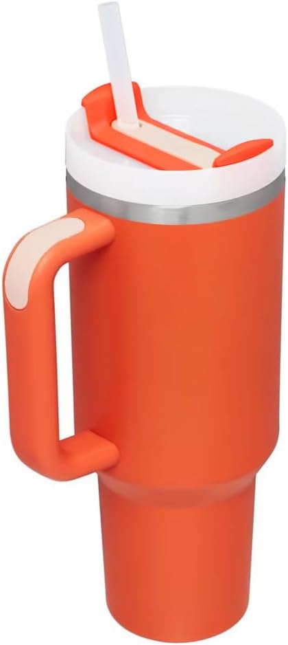 40oz Stainless Steel Vacuum Insulated Tumbler with Lid and Straw for Water, Iced Tea or Coffee, Smoothie and More (Tiger Lily, 40 oz)