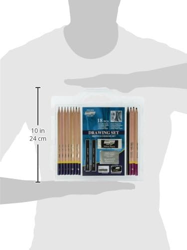 PRO ART - 3078 Pencil Set Sketch  Draw, 9.38" x 9.38" x 0.25", Graphite  Charcoal