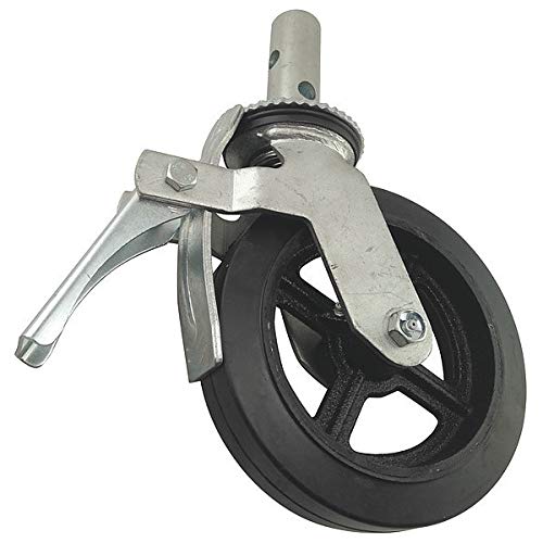 Total-Locking Bolt-in Stem Caster Compatible Round Stem, 500 Lb Load Rating, 8 in Wheel Dia,210418546