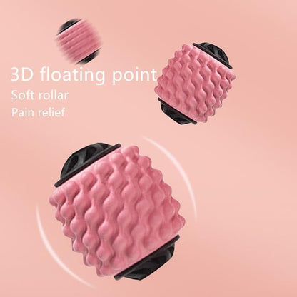 4 Wheels Foam Roller Muscle Massager for Leg Neck Hand Arm,Trigger Point Muscle Relax Massager Indoor Sports Yoga Bodybuilding Equipment (Black)