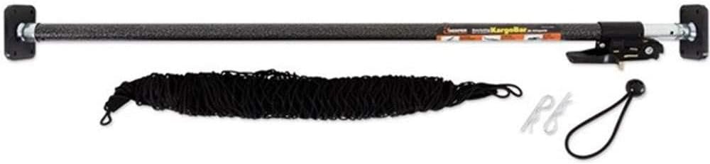 KEEPER Ratcheting Cargo Bar - Rubber, Black/Silver, Adjustable from 40"-70" - Comes with 60 x 24 Storage Net (5060), For Truck