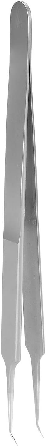 Walfront Hardened Tweezers, Curved Accurate Repair Maintenance Fixture Tip Lengthened BST?18 202 Stainless Steel Material, Tweezers