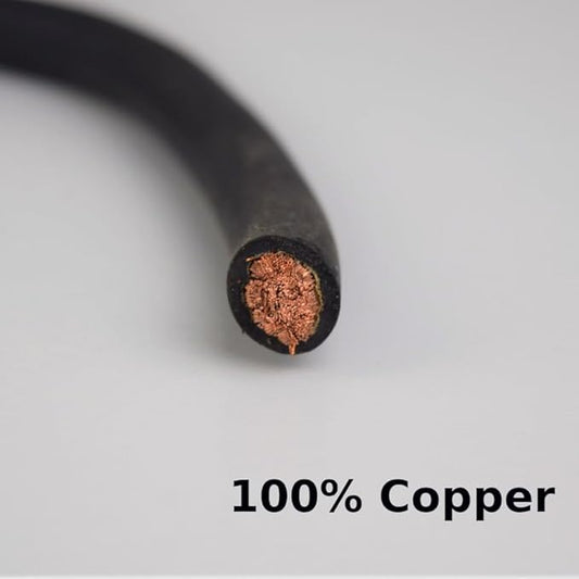 10 AWG Battery Cables with Terminals, Positive and Negative Wires Pure Copper, Solar Power Inverter, Welding, Golf Cart, Motorcycle (Red and Black, 2 FT (24 in), 12" Lugs on Both Ends, 2pcs)