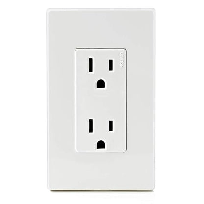 Leviton 5325-W 15 Amp, 125 Volt, Decora Duplex Receptacle, Residential Grade, Grounding, White (Pack of 2)