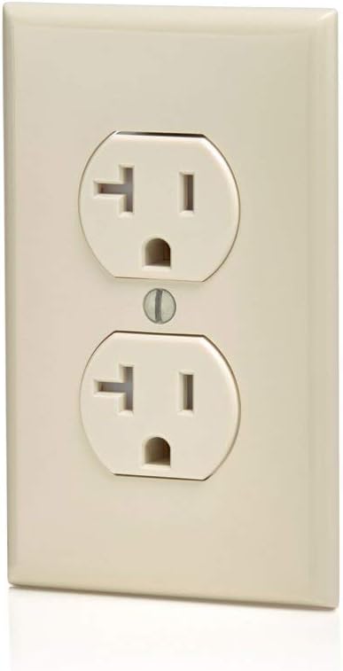 Leviton T5820-T, 20 Amp Tamper-Resistant Duplex Outlet, Light Almond