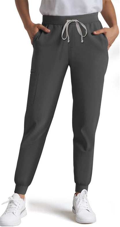 Medical Scrub Pants for Women, Jogger Pants with 6 Pockets, Soft Womens Scrubs Pant Drawstring Mid-Rise Cargo Pants
