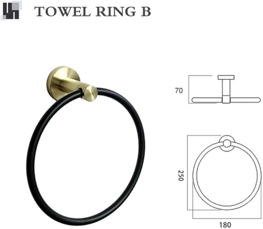 Luxury Gold Black Towel Ring Bathroom Accessories Towel Rail Bar Storage Rack Soap Dish Toilet Brush Paper Holder Coat Hooks,Towel Ring B