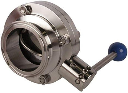 Butterfly Valve  Tri Clamp 2.5 inch Pull Handle - Stainless Steel SS304  EPDM - Glacier Tanks