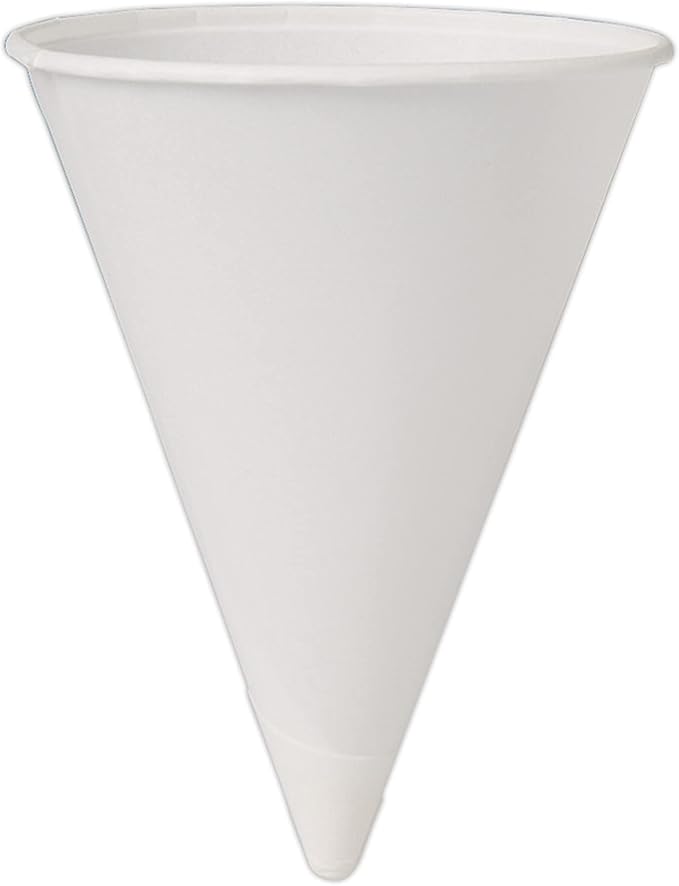 SOLO Cup Company 4BR-2050 200 Piece Cone Water Cups, Cold, Paper, 4 oz, White, 1 Count (Pack of 1), Gray