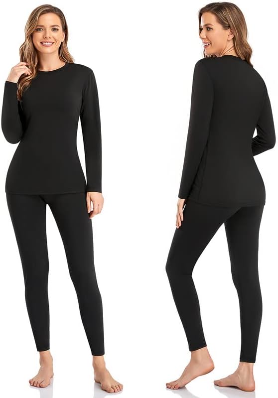 This fleece-lined thermal underwear set keeps you warm and comfortable, with moisture-wicking fabric and a soft, lightweight feel.
