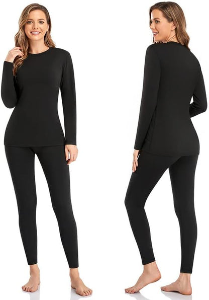 This fleece-lined thermal underwear set keeps you warm and comfortable, with moisture-wicking fabric and a soft, lightweight feel.