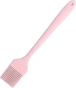 BBQ Outdoor Picnic Barbecue Portable Grilling Silicone Oil Brush Baster , Family Home Kitchen Cooking Temperature Resistant Brushes, Colorful Baking Cook Brush Tools with Hanging Holes (Pink)
