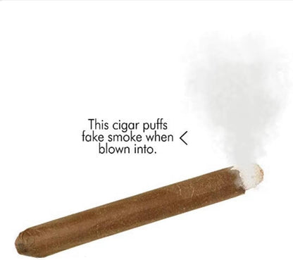 CLESEN Puff Cigar 4.5 Inch(6 Pack),that Blow Smoke,Durable ?Realistic,Ideal for Themed Parties,Prop for Prank, Halloween Costume, Movie, Or Theater Play Tricky Fun Gag Cool Toy,