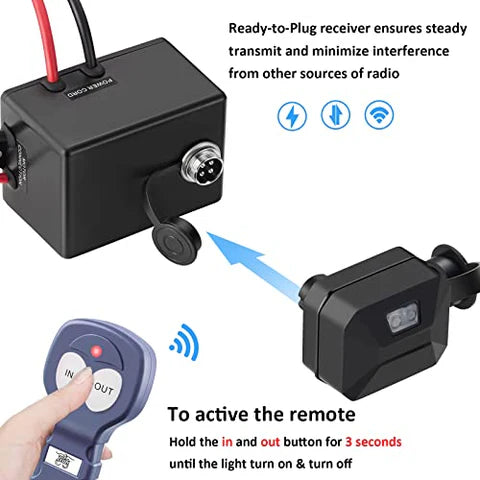 ZEAK 3500 lb. Advanced 12V DC Electric Winch, Off Road Waterproof, Synthetic Rope, Mount, for Sports car, ATV