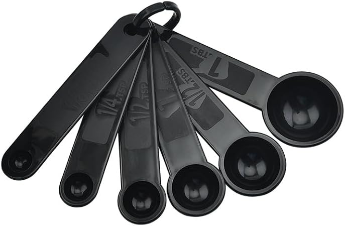 Plastic Measuring Cups and Spoons Set of 11, Kitchen Measuring Cups and Spoons Set for Dry  Liquid Ingredients, 5 Measuring Cups  6 Measuring Spoons Set for Cooking  Baking Color Black