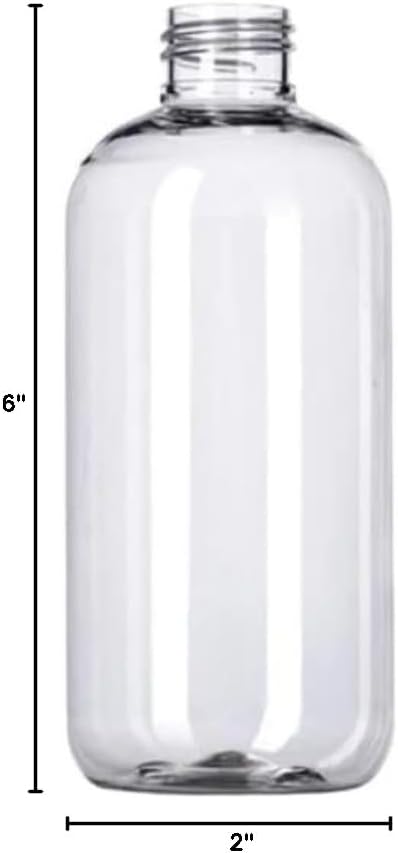 8oz Clear Boston Round 24-410 Neck Plastic Refillable PET Spray Bottles with White Fine Mist Sprayer Caps (3 Pack); Beauty Care, Travel Use, Home Cleaning, DIY
