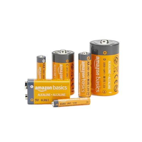 Basics 4-Pack D Cell Alkaline Batteries, 1.5 Volt, 5-Year Shelf Life, Long-Lasting Power, for Clocks