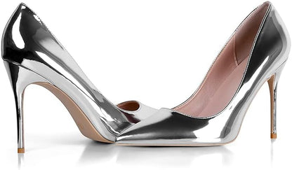 Elisabet Tang High Heels, Womens Pointed Toe Slip on Stilettos Party Wedding Pumps Basic Shoes