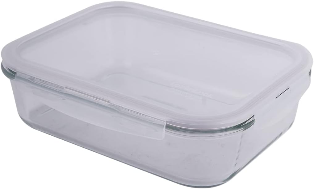 LOCK & LOCK Purely Better Glass Food Storage Container with Lid, Rectangle-51 oz, Clear