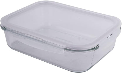 LOCK & LOCK Purely Better Glass Food Storage Container with Lid, Rectangle-51 oz, Clear