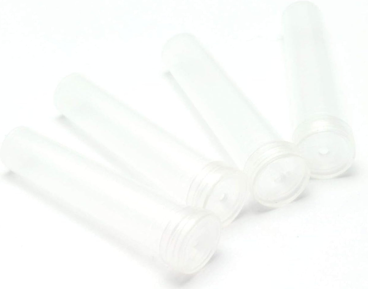 RuiLing 20pcs Transparent Flower Nutrition Tube Plastic Water Tube with Cap to Keep Flower Fresh for Wedding Event Arts Crafts Floral Hydroponic Container 72x18mm