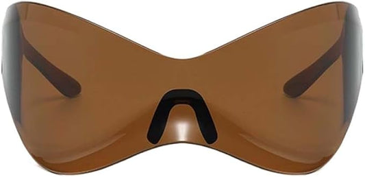 Futuristic Sunglasses Alien Wrap Around Shield Sunglasses Cycling Sun Glasses for Men Women, Eyeglasses
