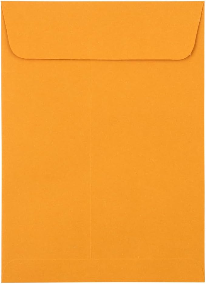 JAM PAPER 5 12 x 7 12 Open End Catalog Envelopes with Peel and Seal Closure - Brown Kraft Manila - 50Pack