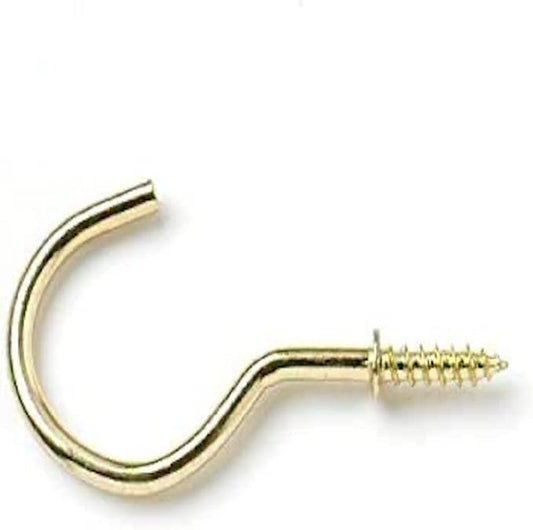 Bulk Hardware BH05794 EB Brass Plated Shouldered Mug Cup Hooks, 50 mm (2 inch) - Pack of 35