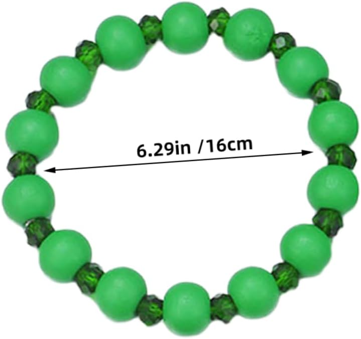 Garneck 5Pcs St Patrick's Day Jewelry Set - Green Beaded Stretch Bracelets with Shamrock Charms - Accessories for Celebrations Parties and Holiday Festivities