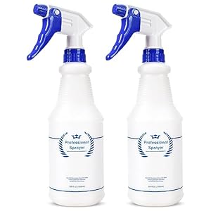 Plastic Spray Bottle, Empty Spray Bottles (2 Pack 24 Oz), All-Purpose Sprayer for Cleaning Solutions, Hair Spray, Bleach, Planting, BBQ, Mist  Stream Water Spraying Bottle with Adjustable Nozzle