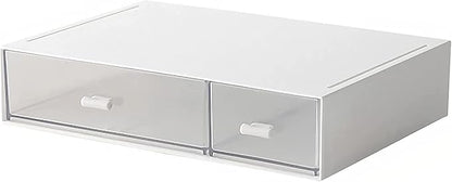 Desk Organizer-Stackable Storage Drawers, Desk Drawer Organizer Perfect For Collection Small ItemCosmetic Office Supplies - 2 drawers (White)
