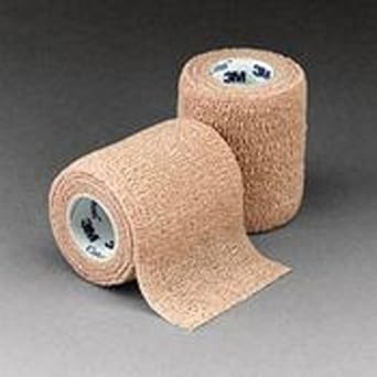 3M Coban Self-Adherent Wrap, Self Adherent Wrap Used to Secure Dressings and Other Devices, Compress or Protect Wound Sites and Immobilize Injuries, Tan, 2" x 5 yds, Each