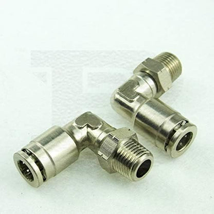ForShop New Paintball 90 Degree Swivel Elbow Macro Hose Line Fitting Silver