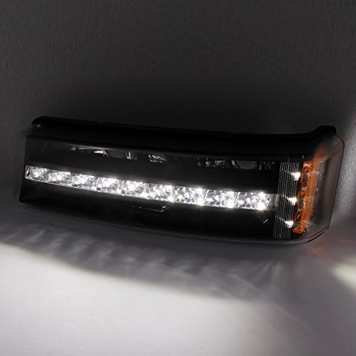 AKKON - For Chevy Silverado 1500 2500 3500 Avalanche LED Bumper Lights Turn Signal Lamps Black