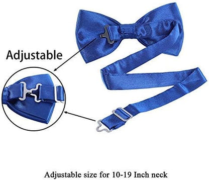 AWAYTR Men's Pre Tied Bow Ties for Wedding Party Fancy Plain Adjustable Bowties Necktie