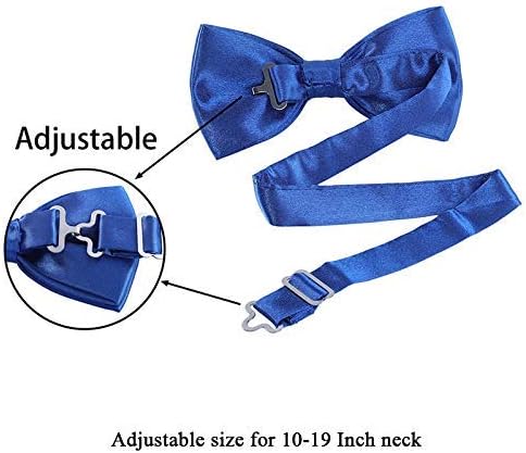 AWAYTR Men's Pre Tied Bow Ties for Wedding Party Fancy Plain Adjustable Bowties Necktie