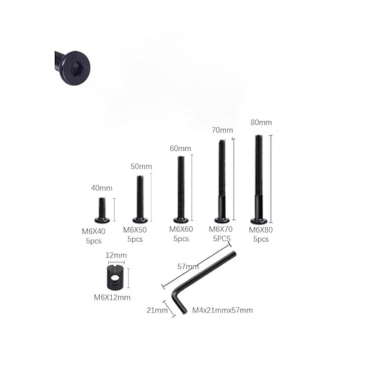 Crib Screws Hardware Replacement Kit- Baby Bed Frame Bolts Barrel Nuts Set for DeltaGracoDream,M6x40mm50mm60mm70mm80mm Hex Drive Socket Cap Screws Barrel Nuts. (Black-25set)
