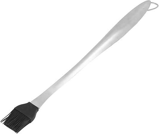Basting Brush, 17.7 in Multipurpose Stainless Steel Long Handle Basting Brush Oil Spread Brush Heat Insulation Anti Scalding Cooking Brush for Pastry Sauce BBQ Grill