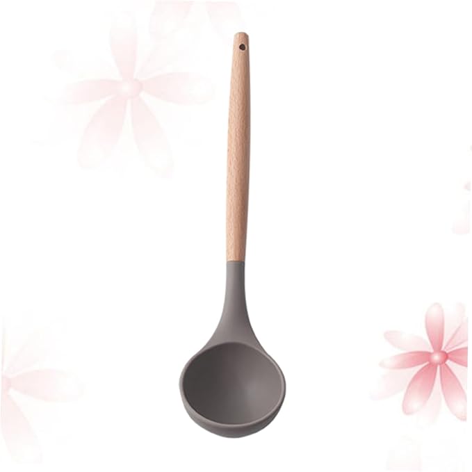 KICHOUSE Kitchen Utensils Cookware Soup Ladle Kitchen Appliances Bamboo Spatula Wooden Handle