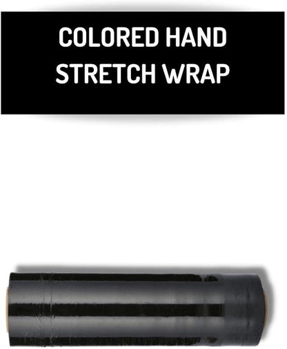 PSBM Black Stretch Wrap, 1 Pack, 18 Inch x 1500 Feet, 63 Gauge, Plastic Cling Dark Color Hand Stretch Film Rolls for Packaging Moving Packing Pallets