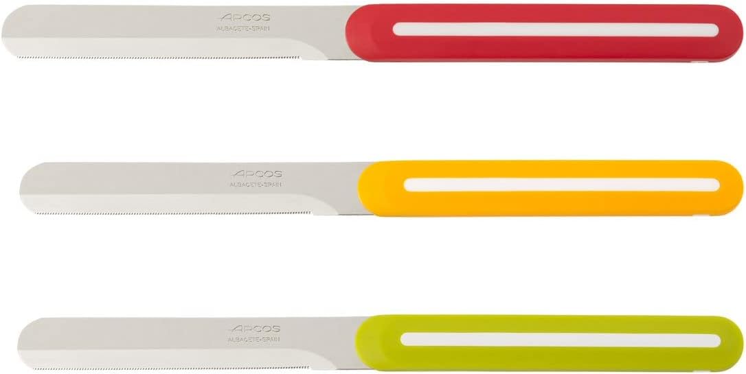 Red Arcos Paring Knife 4 Inch Stainless Steel. Table Knife for Peeling Fruits and Vegetables. Ergonomic Polypropylene Handle. Suitable for all types of food. Series B-Line. (1pc)