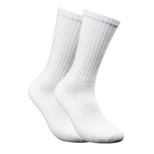 COUVER Running Unisex Cushioned Sole Arch Support Athletic Crew Socks, White,1 Pair, Size Medium
