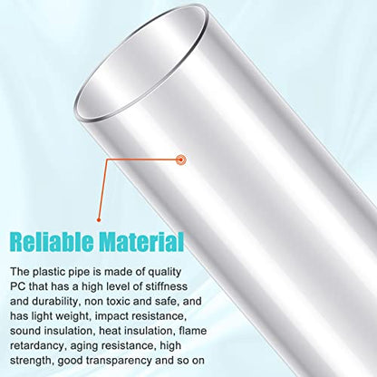 Geetery Clear PC Pipe Long Polycarbonate Round Rigid Plastic Tubing Unbreakable Plastic Tube Clear Tube for Dust Collection Hose Fittings (6 x 36 Inch)